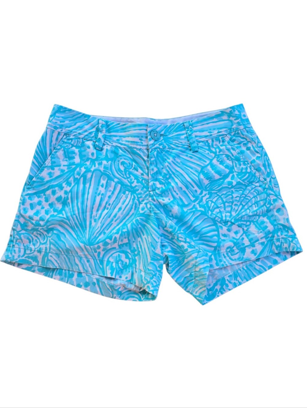 LILLY PULITZER Shorely Blue Sea Cups 5" Cotton Callahan Shorts Size 6